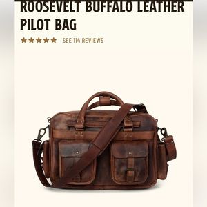 Buffalo Jackson Roosevelt leather pilot bag euc
